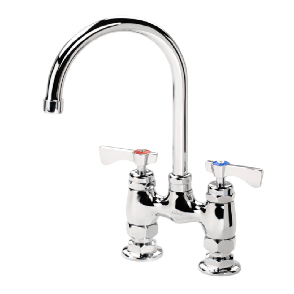 Krowne 15-401L-W-E4 Royal Series 4" Raised Deck Mount Faucet With 6" Wide Gooseneck Spout