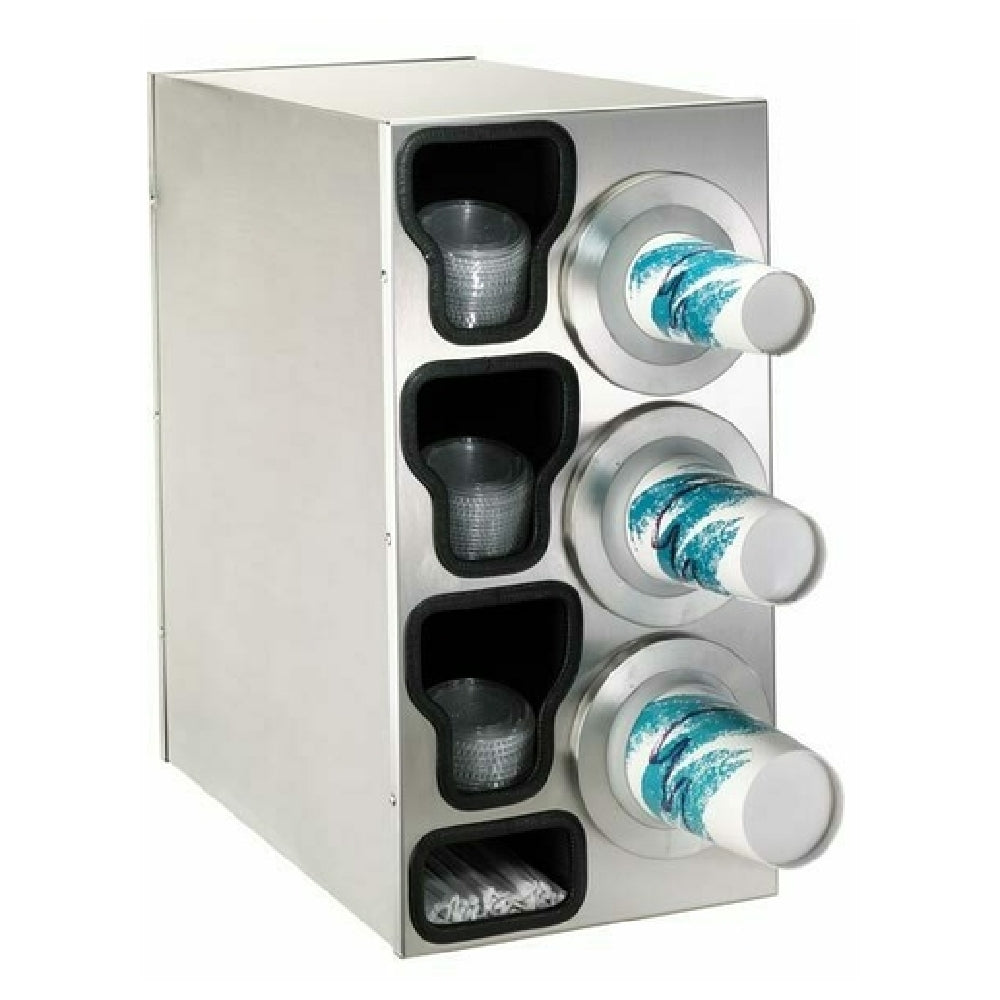 Dispense Rite BFL-C-3RSS Cup Dispensing Cabinet Adjustable (3) BFL-2F On Right