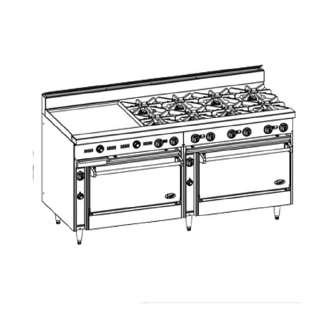 Jade Range JBR-24G-8-3636C Bistro™ Restaurant Range Gas 72"