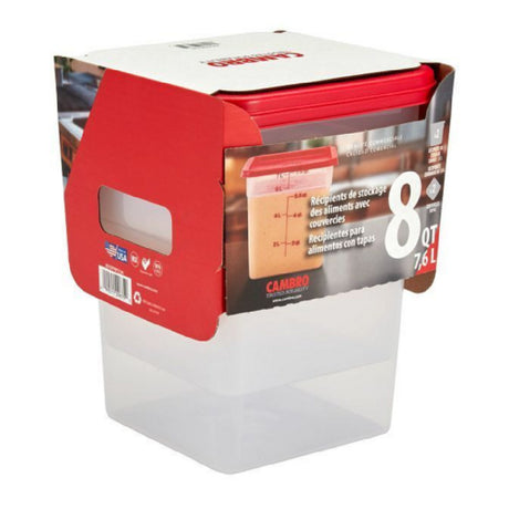 Cambro 8SFSPPRP2190 - Multi Pack Translucent Container And Lid, 8 Qt. Capacity, Square