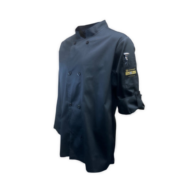 Thunder Group CJ210BKM Chef Regalia French Cuffs Chef Jackets Tapered Ventilated Long Sleeve