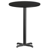 Flash Furniture XU-RD-30-BLKTB-T2222B-GG Table 30" Dia. X 43-1/8"H Bar Height