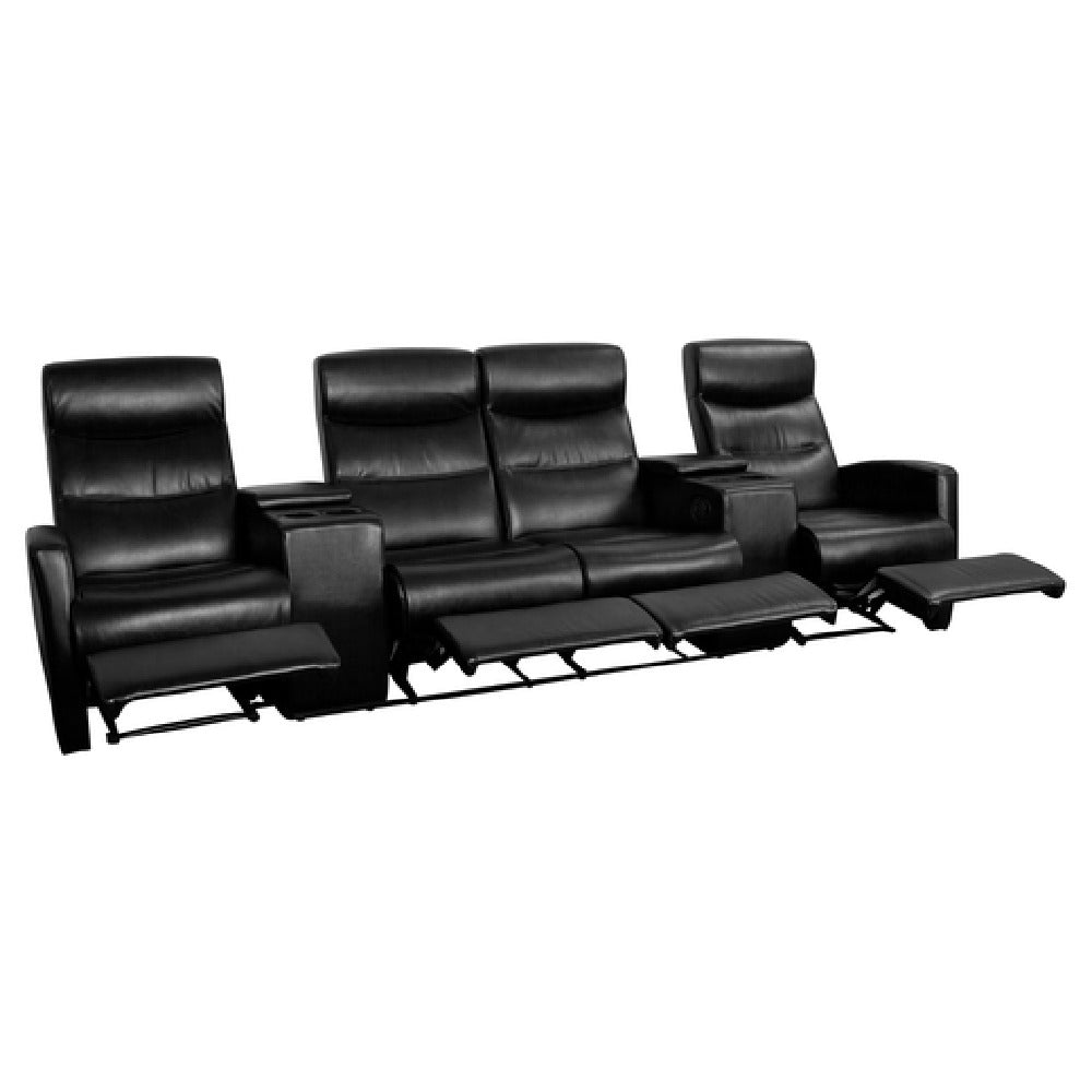 Flash Furniture BT-70273-4-BK-GG Anetos Series Theater Seating Unit 120"W X 36" 68-1/2"D X 40-1/4"H