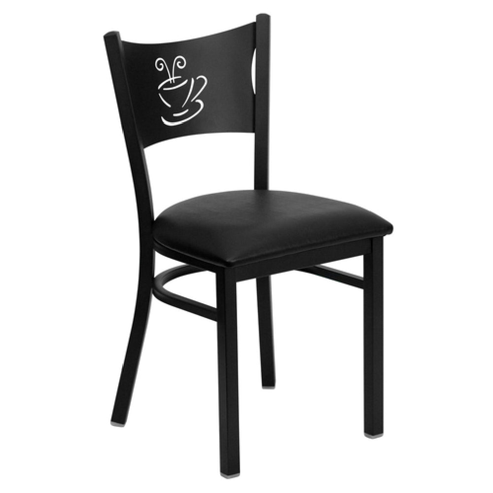 Flash Furniture XU-DG-60099-COF-BLKV-GG Hercules Series Restaurant Chair Metal Back With Coffee Cutout