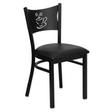 Flash Furniture XU-DG-60099-COF-BLKV-GG Hercules Series Restaurant Chair Metal Back With Coffee Cutout