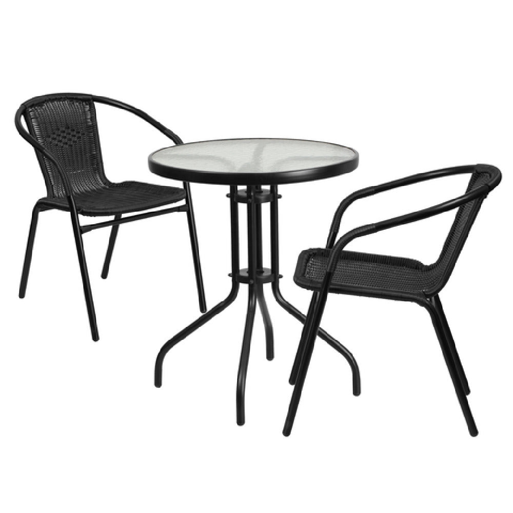 Flash Furniture TLH-071RD-037BK2-GG Table & Chair Set Includes (1) 23-3/4" Dia. X 28"H Table