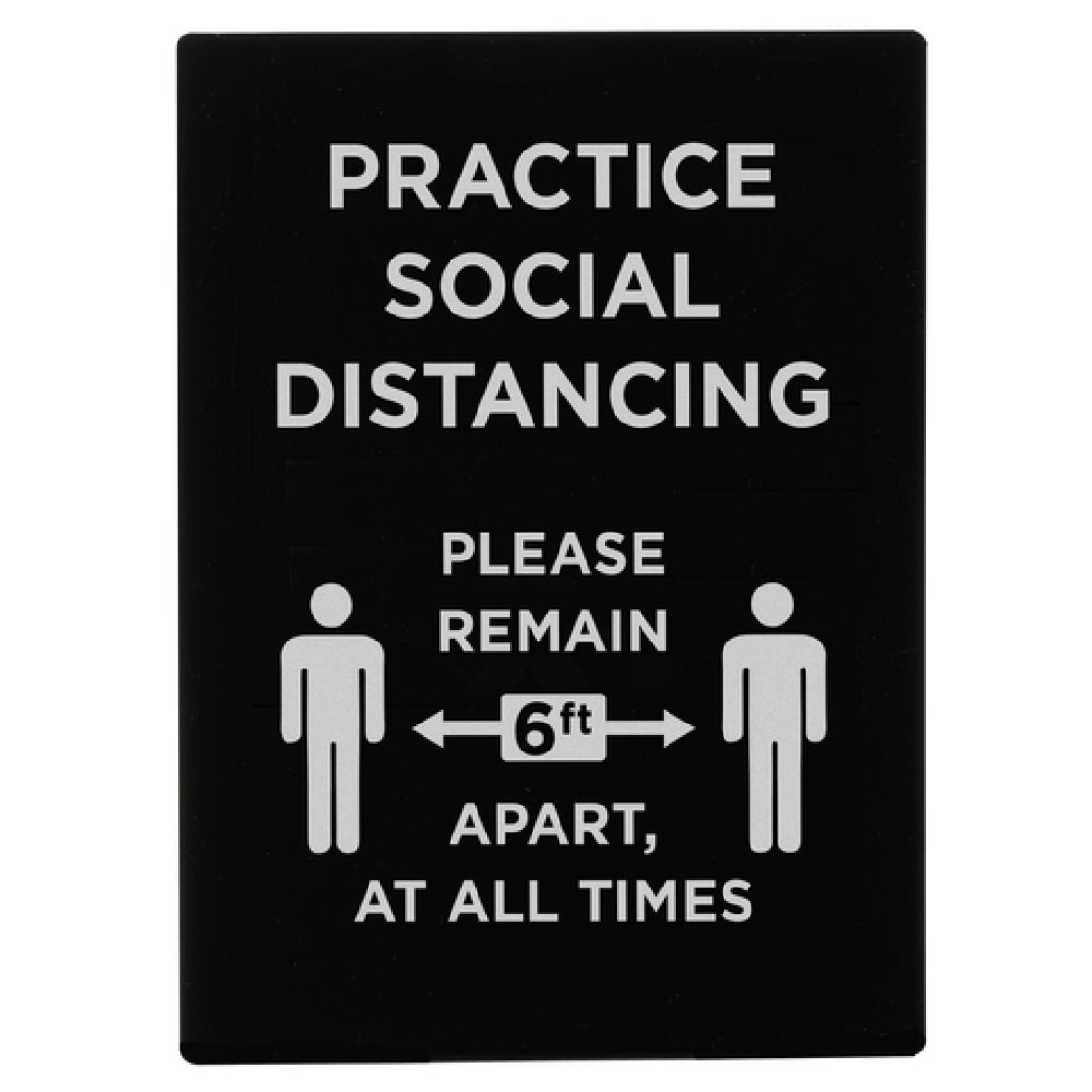 Winco SGN-806 Informational Sign 8-1/2"W X 11-1/2"H "Practice Social Distancing"