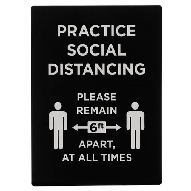 Winco SGN-806 Informational Sign 8-1/2"W X 11-1/2"H "Practice Social Distancing"