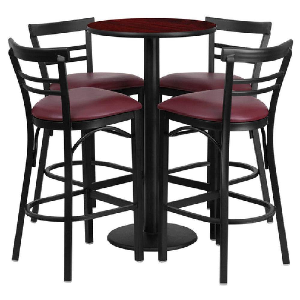 Flash Furniture RSRB1038-GG Table And Bar Stool Set Includes (1) 24" Dia. X 42"H Table