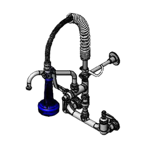 T&S Brass MPQ-8WLV-08-CR EasyInstall Mini Pre-Rinse Units Wall Mount 8" Swivel Add-on Nozzle