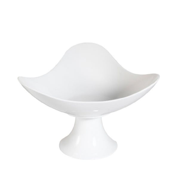 CAC China CFST-13 Accessories Cake/Fruit Dish 12-3/4"L X 12-3/4"W X 8-1/2"H Wavy Triangular Shape