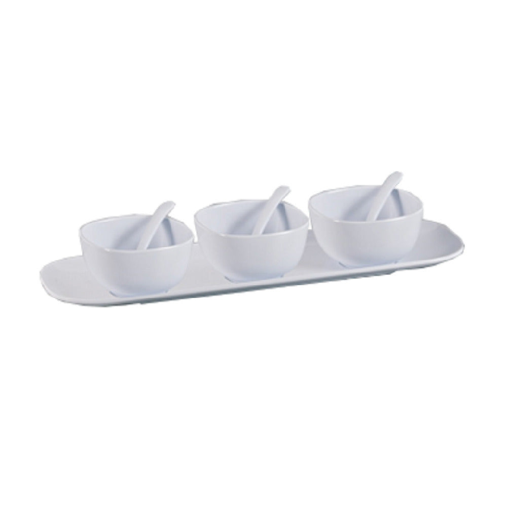 Yanco RM-9002 Rome Condiment Bowl Set Each Set Includes: (3) 4" Bowl (3) Spoon