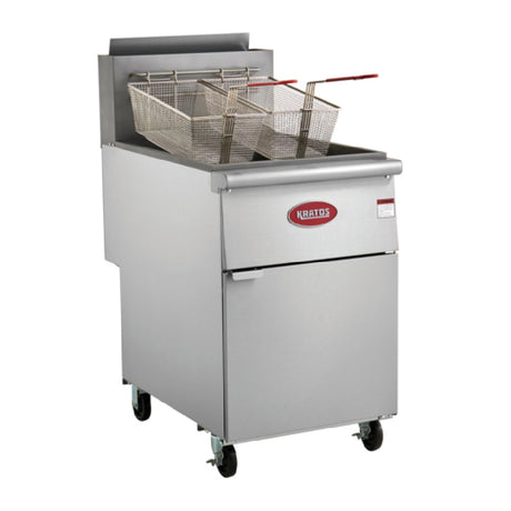 Hubert 120566 - Kratos 29Y-052-NAT Commercial Mobile Gas Floor Fryer, (5) Burners