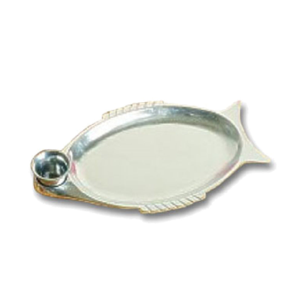 Bon Chef 2035IVYSPKLD - Fish Platter, 8-1/2" X 14-1/2", With Cup Holder
