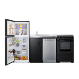 Summit ACK80HT All-in-one Combination Kitchenette 80" Wide Full Size Refrigerator-freezer (10.1 Cu.ft.)