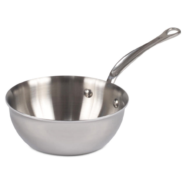 JB Prince S403 16 Mauviel M'Cook Splayed Sauté Pan 0.9 Qt. 6.3" Dia. X 5"H Round