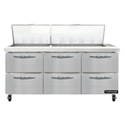Continental Refrigerator SW72N27M-D Mighty Top Sandwich Unit 72"W 20.6 Cu Ft Capacity
