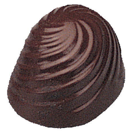 JB Prince K308 Chocolate Mold (32) Oval Swirl 1-5/16"L X 1"W X 4/5"H (33mm X 26mm X 20mm