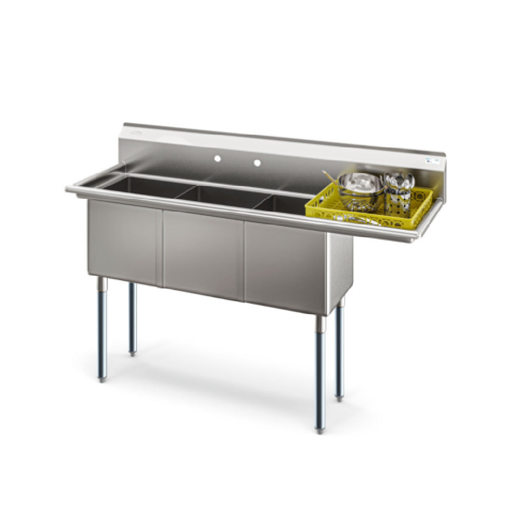 Koolmore KM-SC151514-15R316 Sink 3-compartments 63"W X 21"D X 43-1/5"H Overall Size