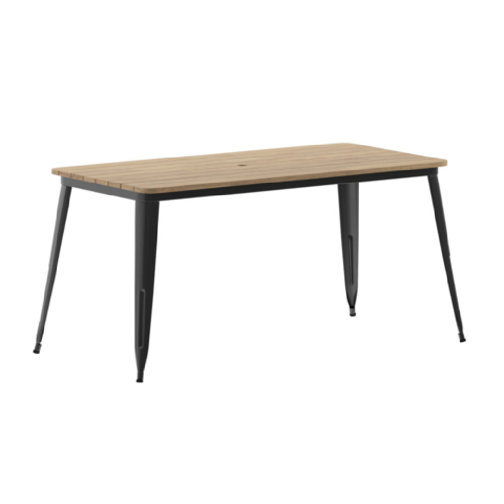 Flash Furniture JJ-T146120-BRBK-GG Declan Dining Table 60"W X 30"D X 30"H Rectangular Table