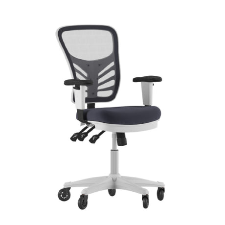 Flash Furniture HL-0001-WH-DKGY-RLB-GG Nicholas Swivel Task Chair 37" To 44-1/4" Adjustable Height