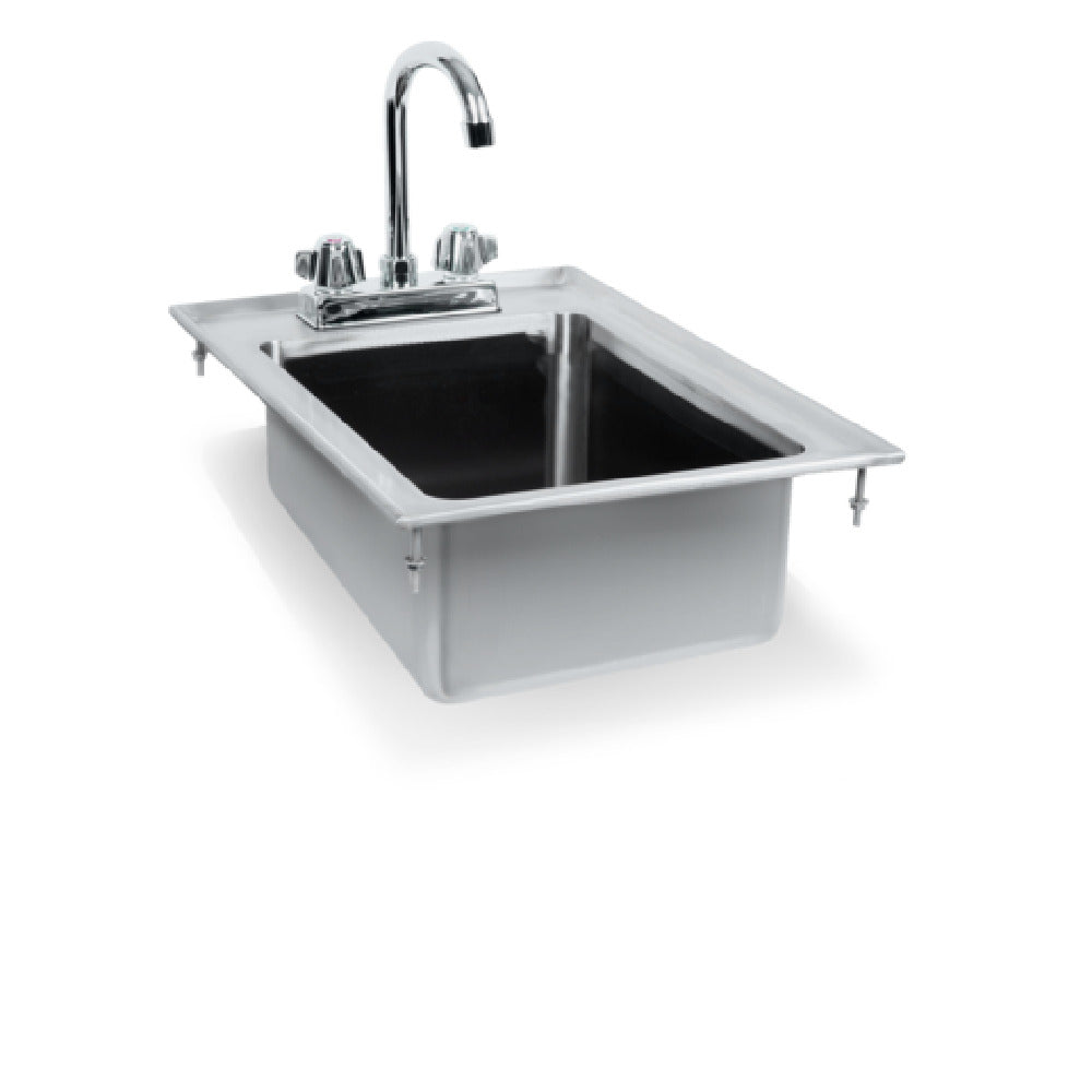 Steel Works Stainless SWDIS-1FB101405 Drop In Sink 19" X 13" X 5"H Cut Out Size 18-1/4" X 12-1/4" 1 Fabricated Bowl: 10" X 14" X 516ga/304 Stainless Steel Top