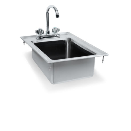 Steel Works Stainless SWDIS-1FB101405 Drop In Sink 19" X 13" X 5"H Cut Out Size 18-1/4" X 12-1/4" 1 Fabricated Bowl: 10" X 14" X 516ga/304 Stainless Steel Top