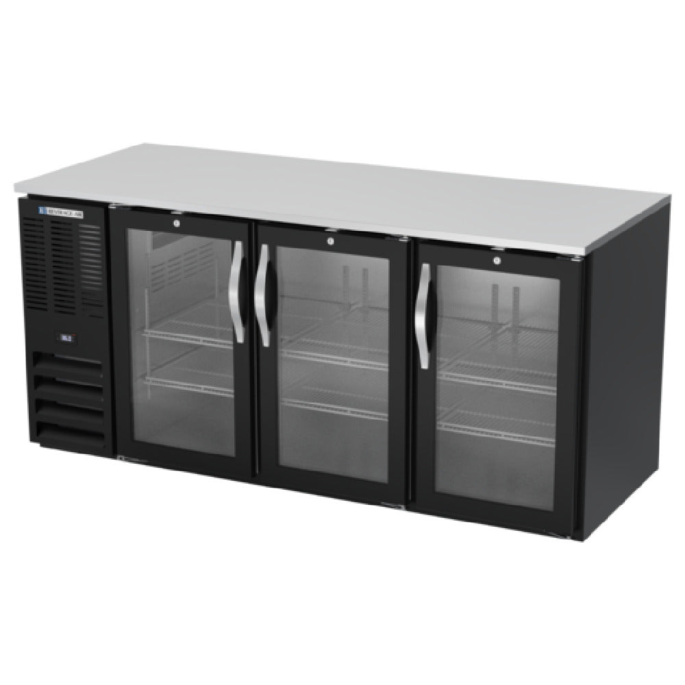 Beverage Air BB72HC-1-FG-B - Refrigerated Food Rated Back Bar Storage Cabinet, Three-section