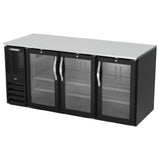 Beverage Air BB72HC-1-FG-B - Refrigerated Food Rated Back Bar Storage Cabinet, Three-section