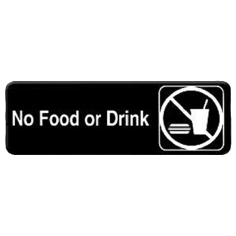 Royal Industries ROY 394548 Sign 3" X 9" "No Food Or Drink"