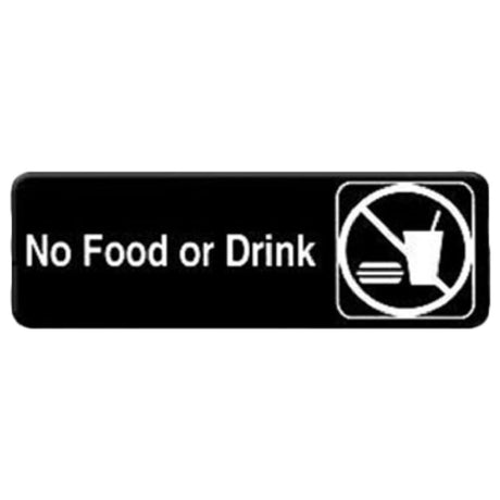 Royal Industries ROY 394548 Sign 3" X 9" "No Food Or Drink"