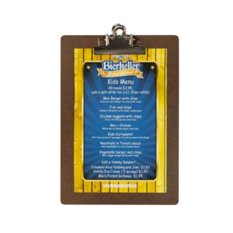 Menu Solutions CLIPBRD-59 Menu Clip Board Holds 4-7/8" X 8-7/8" Insert Recycled Material