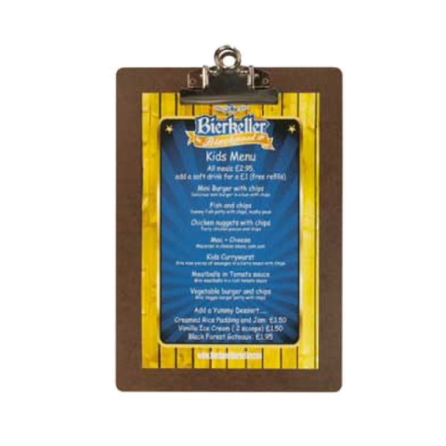 Menu Solutions CLIPBRD-59 Menu Clip Board Holds 4-7/8" X 8-7/8" Insert Recycled Material