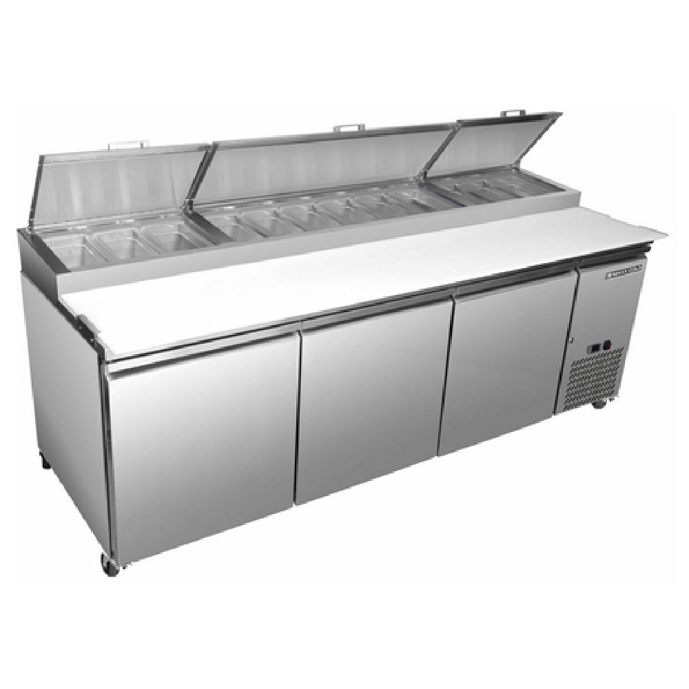 Maxximum MXSPP92HC Maxx Cold Select Series Refrigerated Pizza Prep Table Three-section