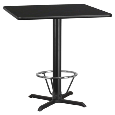 Flash Furniture XU-BLKTB-4242-T3333B-4CFR-GG Table 42"W X 42"D X 43-1/8"H Bar Height