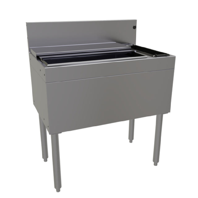 Glastender CBA-30R3 Underbar Ice Bin/Cocktail Unit With Bottle Well Storage 30"W X 19"D