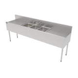 Perlick TS84M3-DB TS Series Underbar Multi-tank Sink Unit Three 18 Gauge Stainless Steel Compartment