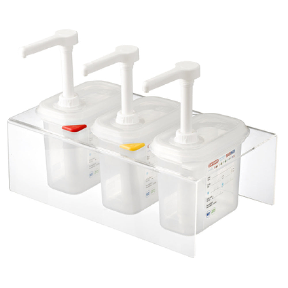 Carlisle 01363 Araven Sauce Dispenser Set (3) 1/9 GN 1.5 Qt. Containers 15" X 8-7/8" X 7-5/8"