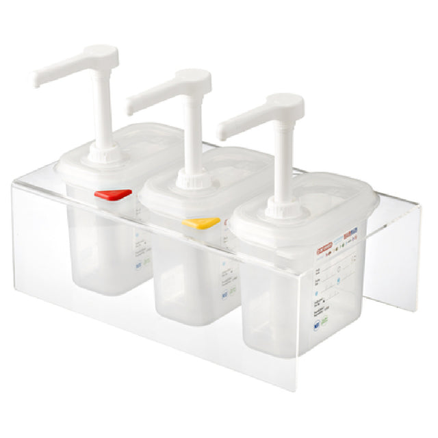 Carlisle 01363 Araven Sauce Dispenser Set (3) 1/9 GN 1.5 Qt. Containers 15" X 8-7/8" X 7-5/8"