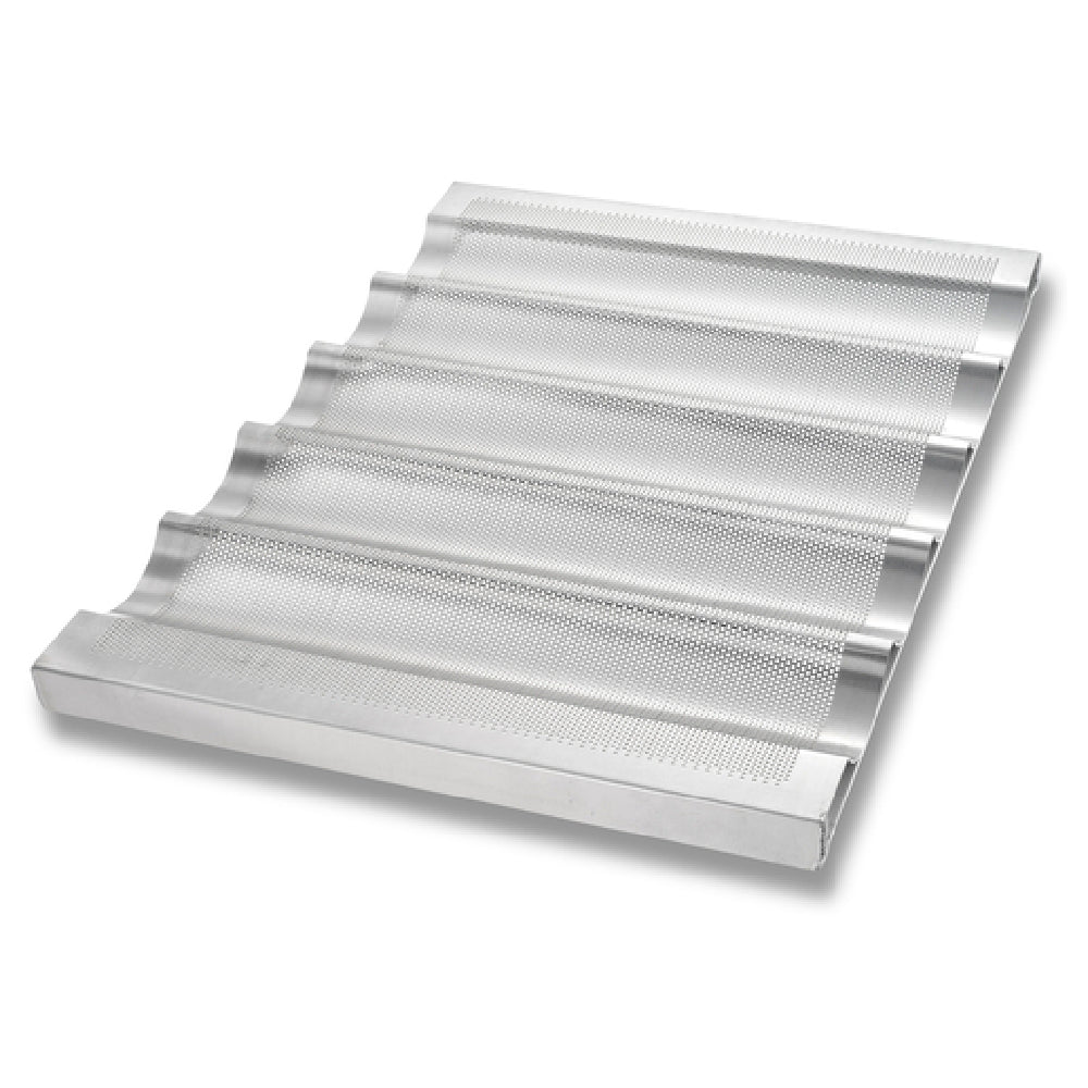 Chicago Metallic 45505 Baguette Pan 17-3/4" X 25-3/4" X 1" Overall Makes (5) 3-7/8" X 17-3/4" Loaves