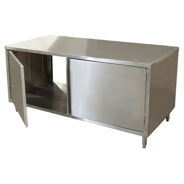 BK Resources CST-2472H2 Dual Access Chef Table Cabinet Base With Hinged Doors On Both Sides