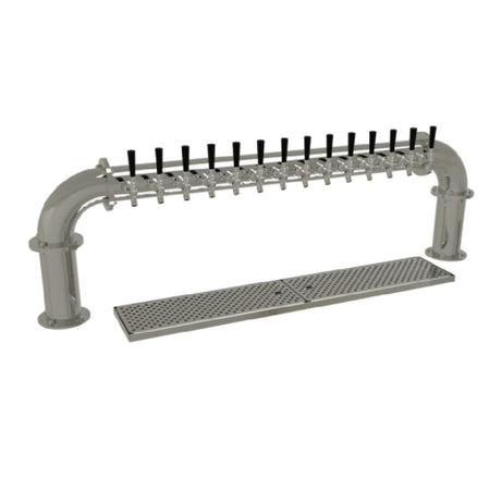 Glastender PP-14-MF Pipe Pass-Thru Draft Dispensing Tower Countertop (14) Stainless Steel Faucets (handles Not Included)