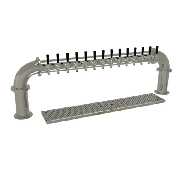 Glastender PP-14-MF Pipe Pass-Thru Draft Dispensing Tower Countertop (14) Stainless Steel Faucets (handles Not Included)