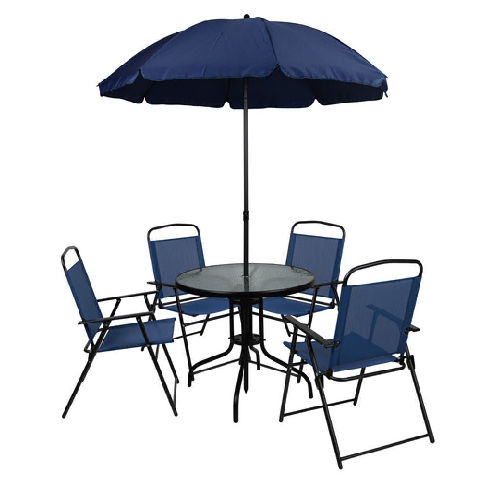 Flash Furniture GM-202012-NV-GG Nantucket Patio Table Set Includes: (1) Table: 31-1/4" Dia. X 28"H