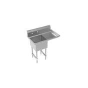 Krowne CS-1818-R-LF Royal Series 1-Compartment Commercial Sink With Right Drainboard