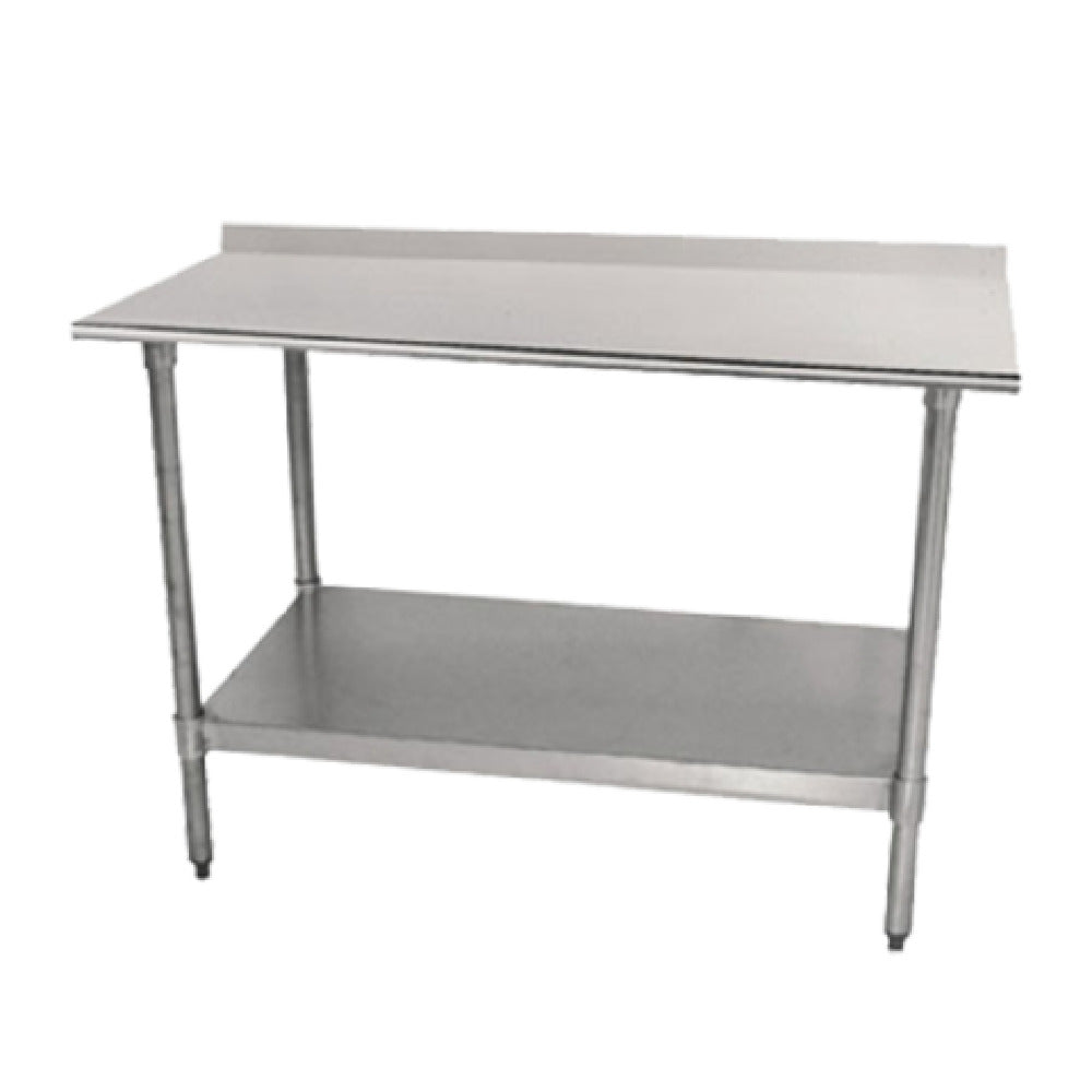 Advance Tabco TTF-242-X Special Value Work Table 24"W X 24"D 18 Gauge 430 Stainless Steel Top With Rolled Rim On Front & 1-1/2" Backsplash On Rear