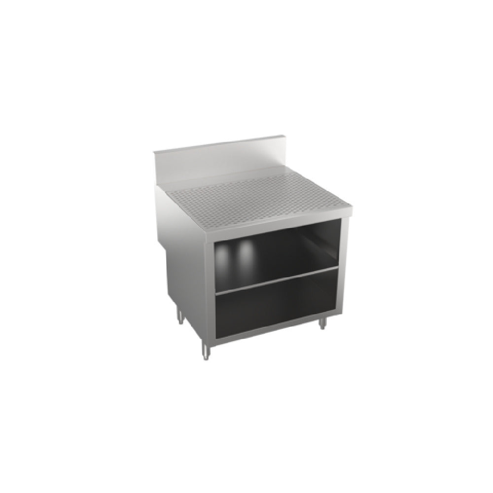 Krowne KRS-SD30 - Stadium Series Underbar Drainboard With Cabinet Base & Locking Hinged Door