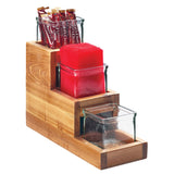 Cal Mil 3612-4-99 Madera Condiment Stair Step Display 5-1/4"W X 14-1/2"D X 12-1/2"H