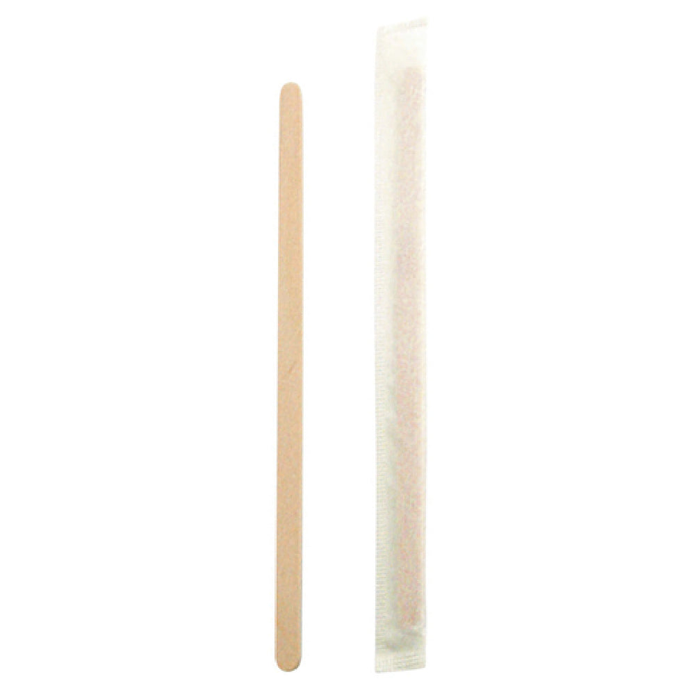 PacknWood 210SPATBE - Coffee Stirrers, 5.5" X 0.2" X 0.04", Individually Wrapped