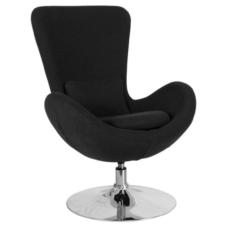 Flash Furniture CH-162430-BK-FAB-GG Egg Series Swivel Reception/Lounge/Side Chair